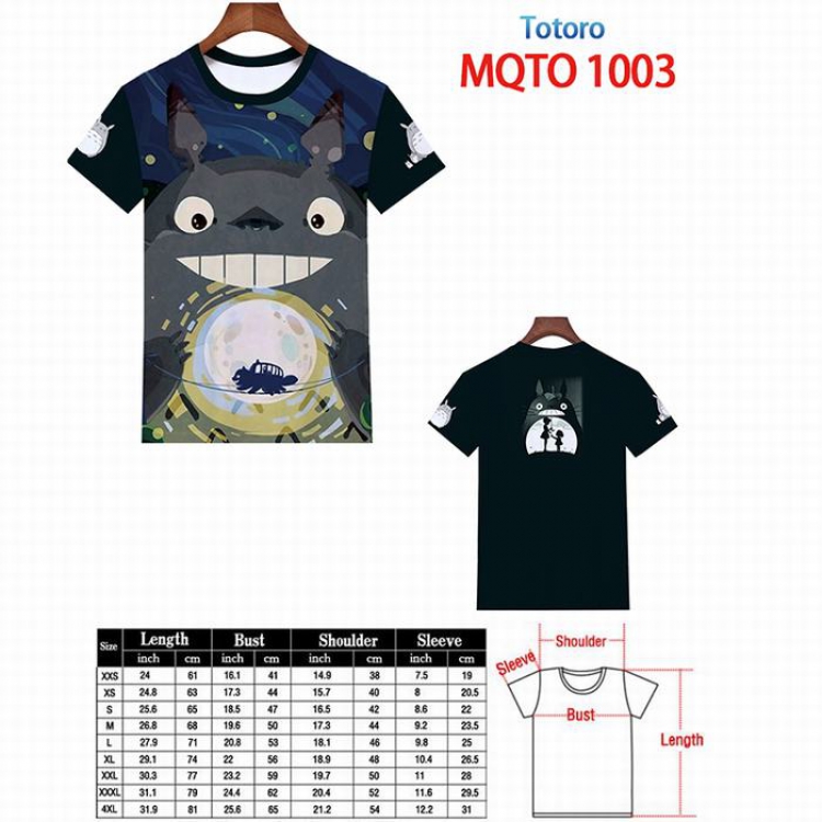 TOTORO Full color printed short sleeve t-shirt 9 sizes from XXS to 4XL MQTO-1003
