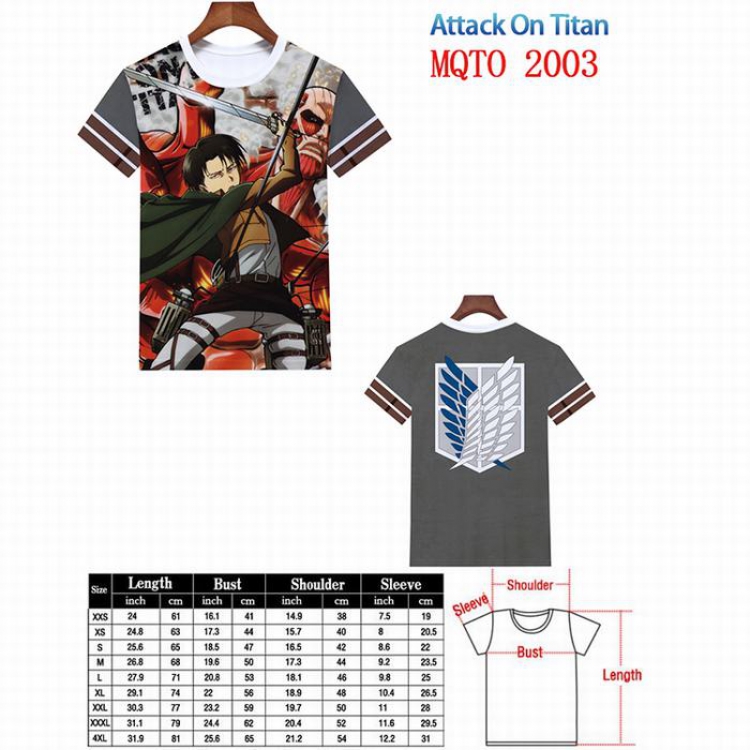 Shingeki no Kyojin Full color printed short sleeve t-shirt 9 sizes from XXS to 4XL MQTO-2003