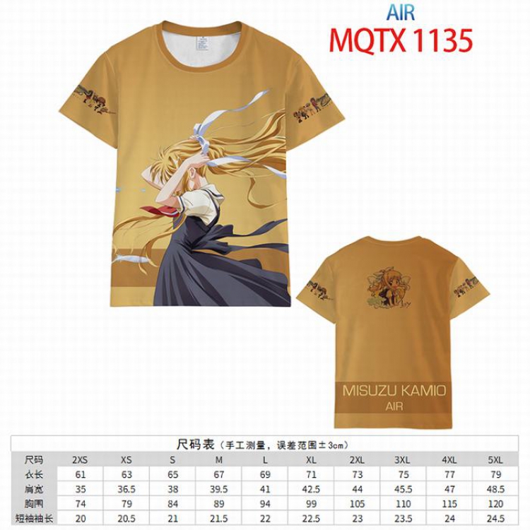 AIR Full color printed short sleeve t-shirt 10 sizes from XXS to 5XL MQTX-1135