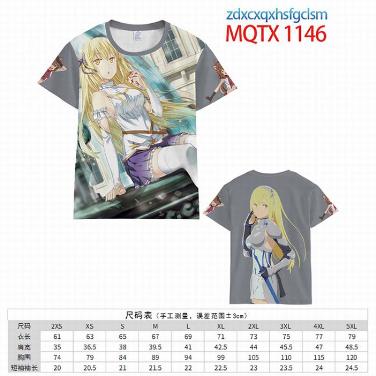 Is it wrong to try to Pick Up Girls in a Dungeon Full color printed short sleeve t-shirt 10 sizes from XXS to 5XL MQTX-1