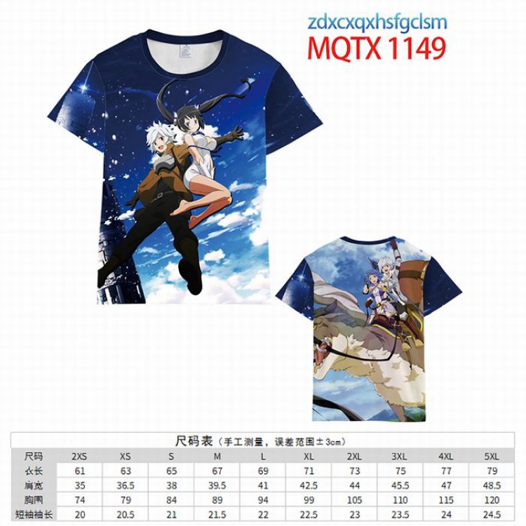 Is it wrong to try to Pick Up Girls in a Dungeon Full color printed short sleeve t-shirt 10 sizes from XXS to 5XL MQTX-1