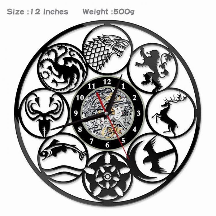 Game of Thrones Creative painting wall clocks and clocks PVC material No battery
