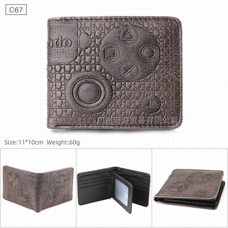 Nintendo Folded Embossed Short Leather Wallet Purse 11X10CM