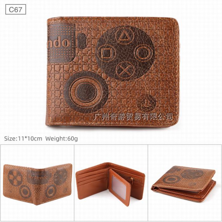 Nintendo Folded Embossed Short Leather Wallet Purse 11X10CM