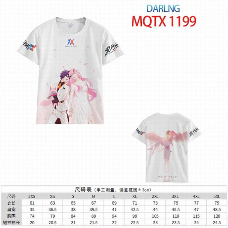 DARLING in the FRANX Full color printed short sleeve t-shirt 10 sizes from XXS to 5XL MQTX-1199
