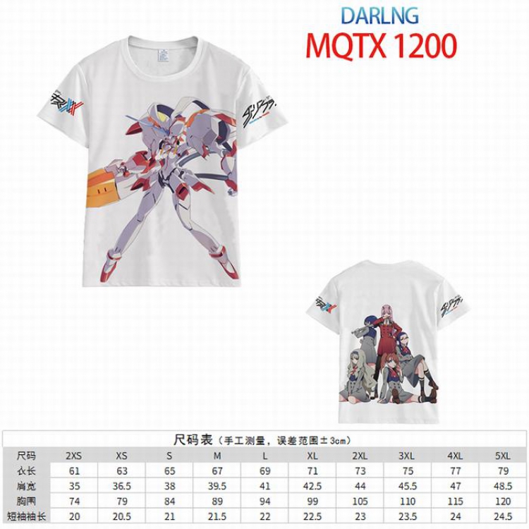 DARLING in the FRANX Full color printed short sleeve t-shirt 10 sizes from XXS to 5XL MQTX-1200