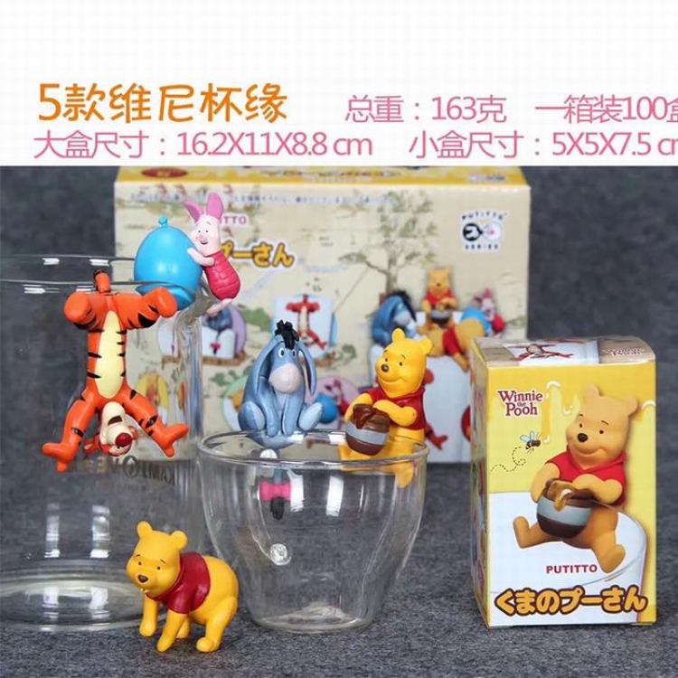 Disney  Vinnie Cup a set of five Boxed Figure Decoration Bead chain Small Box 5X5X7.5CM 165G