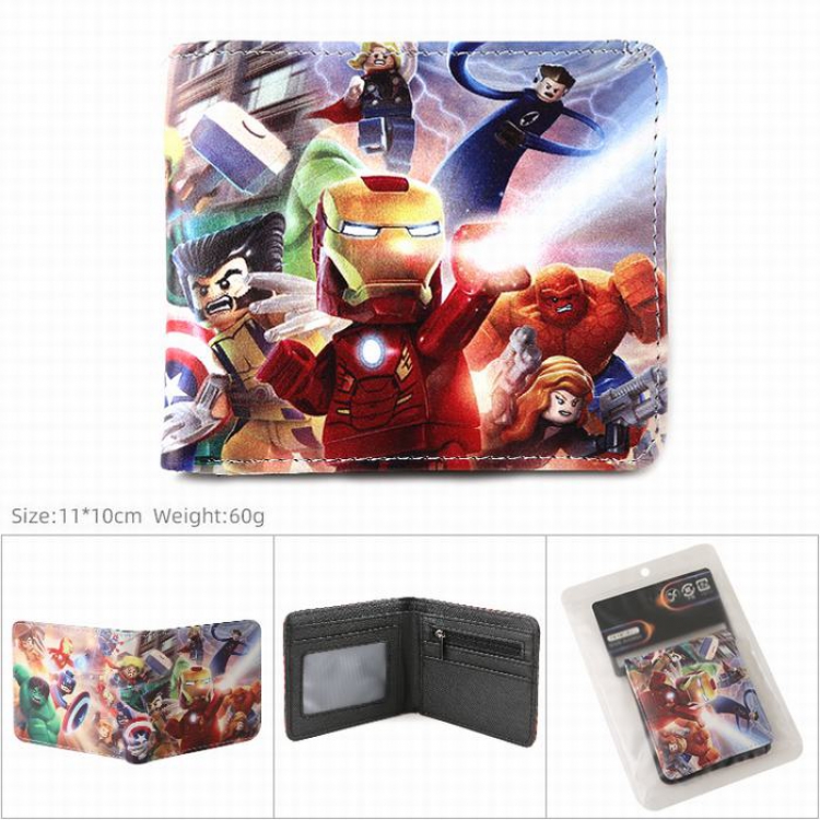 The avengers allianc Full color Twill two-fold short wallet Purse 11X10CM