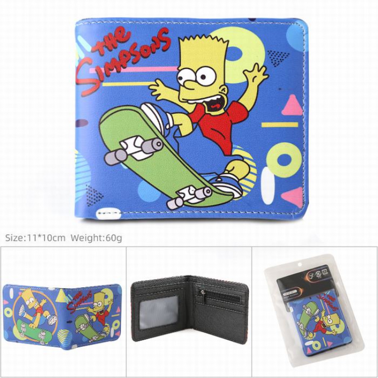 The Simpsons Full color Twill two-fold short wallet Purse 11X10CM