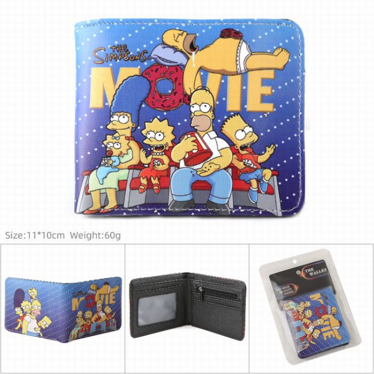 The Simpsons Full color Twill two-fold short wallet Purse 11X10CM