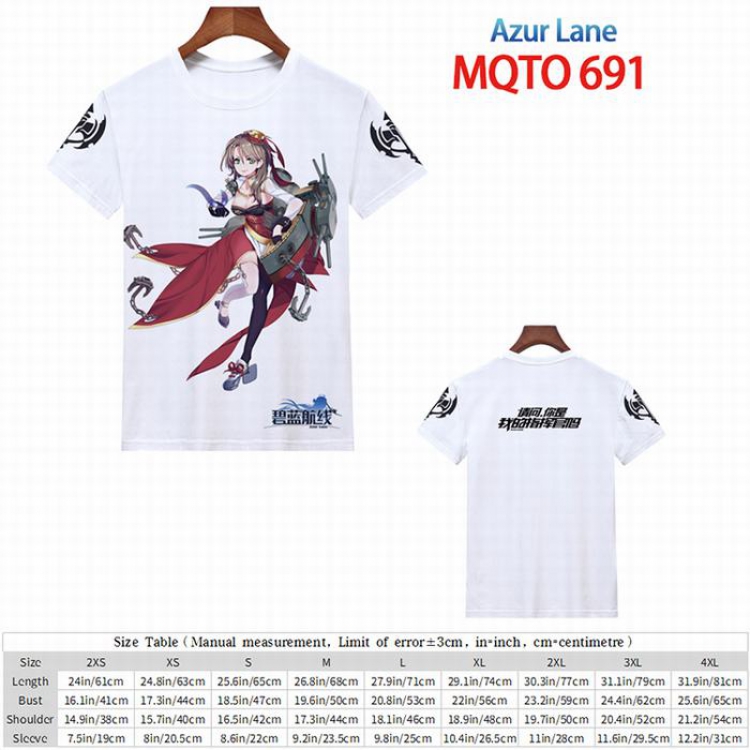 Azur Lane Full color short sleeve t-shirt 9 sizes from 2XS to 4XL MQTO-691