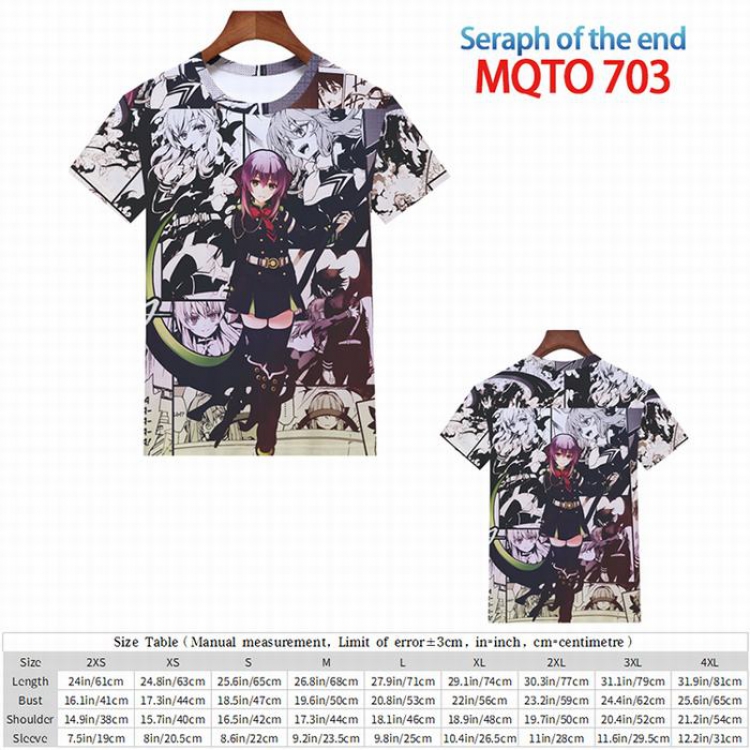 Seraph of the end full color short sleeve t-shirt 9 sizes from 2XS to 4XL MQTO-703