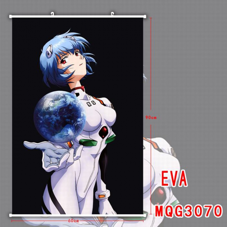 EVA Japanese animation White Plastic rod Cloth painting Wall Scroll 60X90CM MQG3070