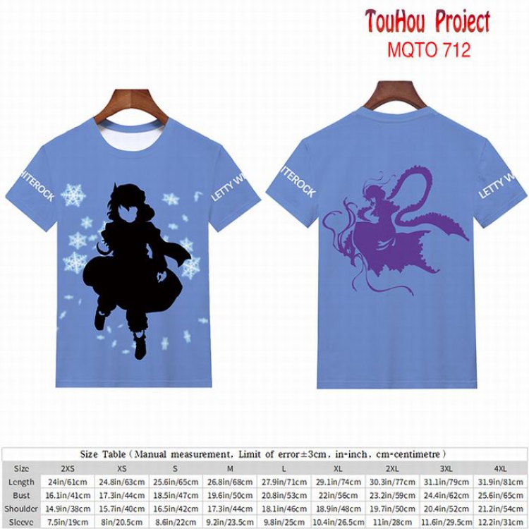 TouHou Project full color short sleeve t-shirt 9 sizes from 2XS to 4XL MQTO-712