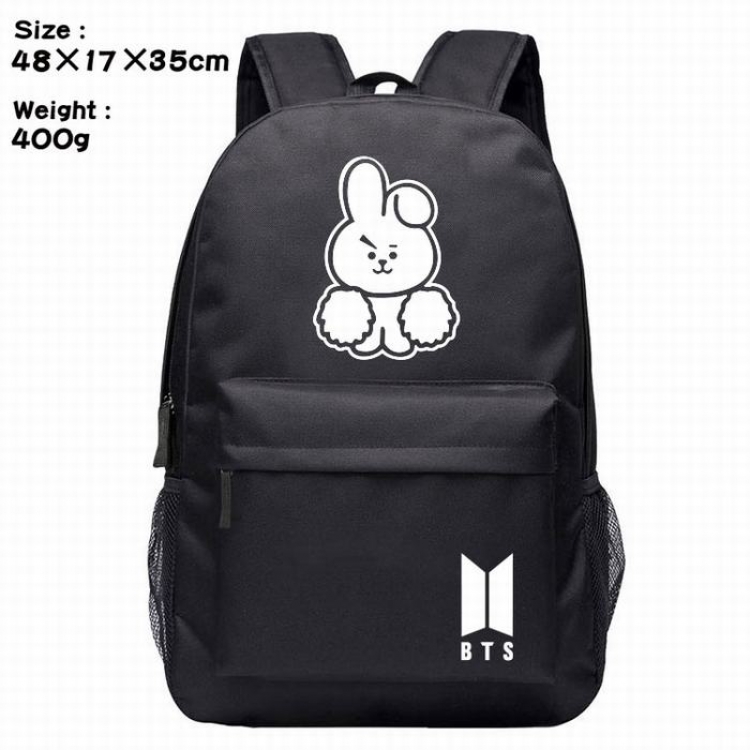 BTS-Bunny Silk screen polyester canvas backpack bag
