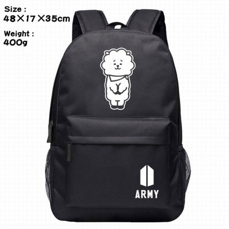 BTS-lamb Silk screen polyester canvas backpack bag