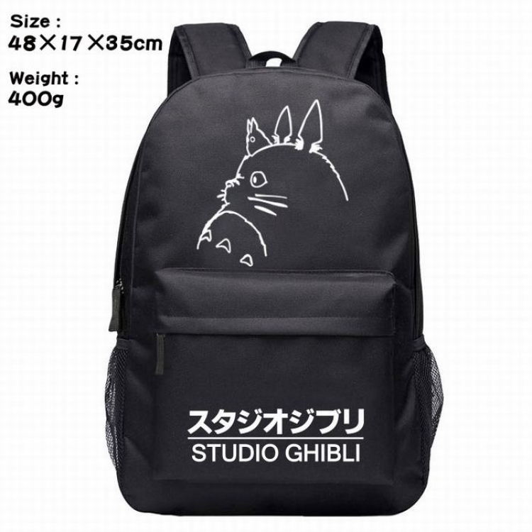 Miyazaki Hayao Totoro-1  Anime around Silk screen polyester canvas backpack