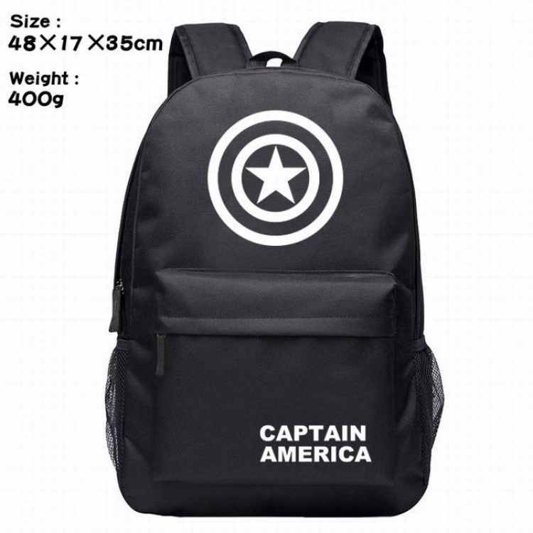 Captain America-1 The avengers alianc Silk screen polyester canvas backpack