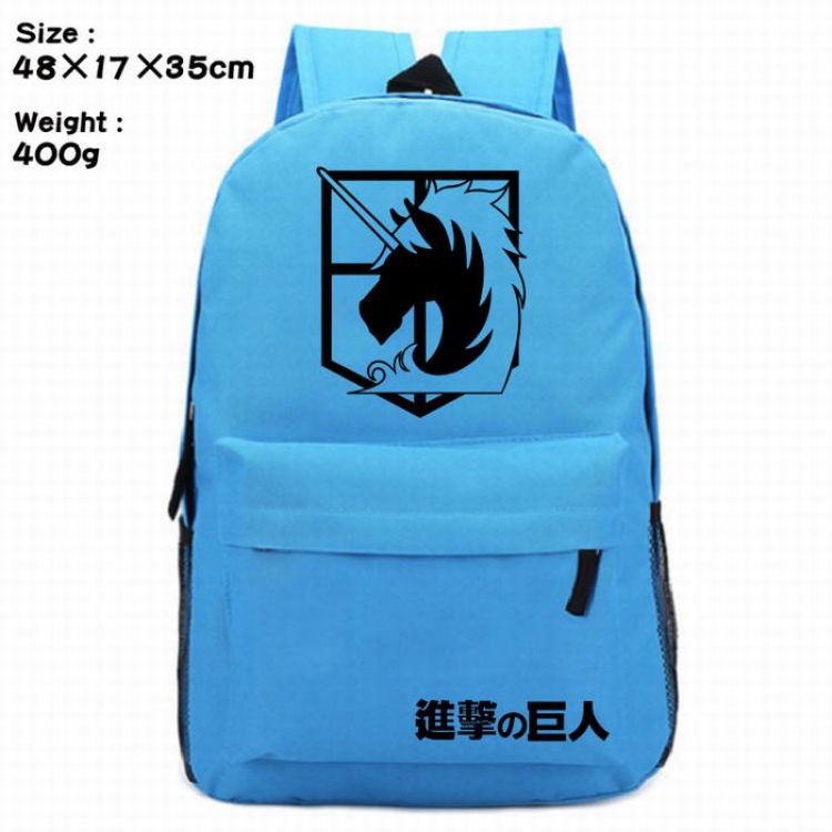 Shingeki no Kyojin-5 blue Anime around Silk screen polyester canvas backpack