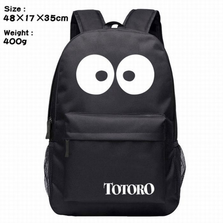 Totoro-2 blue Anime around Silk screen polyester canvas backpack