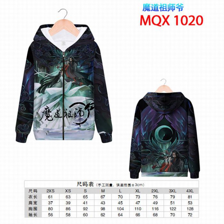 The wizard of the de Full color zipper hooded Patch pocket Coat Hoodie 9 sizes from XXS to 4XL MQX1020