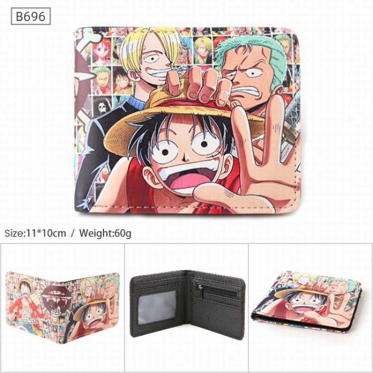 One Piece B696 PU Twill two-fold short wallet 11X10CM