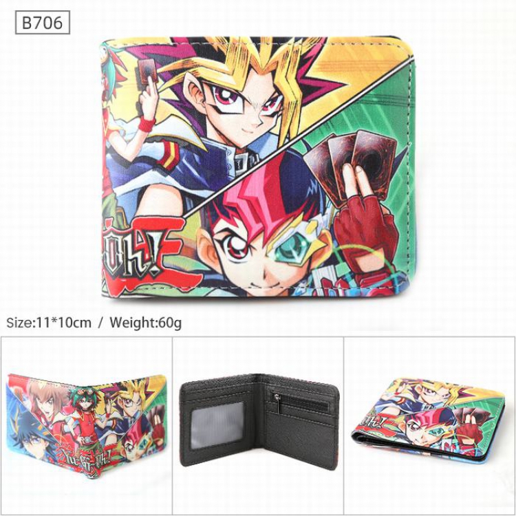 Yugioh B706 PU Twill two-fold short wallet 11X10CM