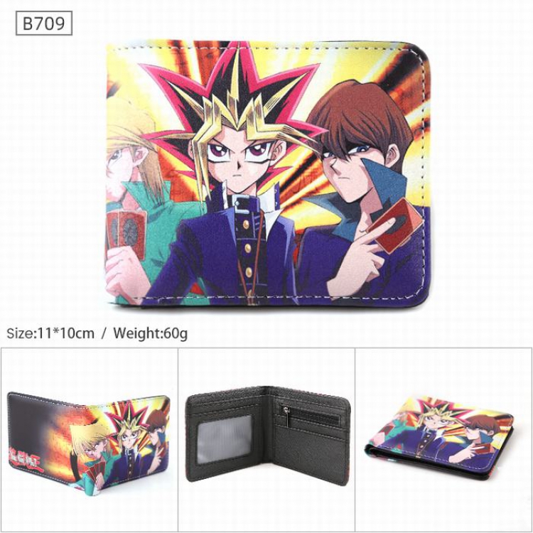 Yugioh B709 PU  Twill two-fold short wallet 11X10CM