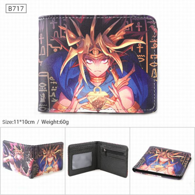 Yugioh B717 PU  Twill two-fold short wallet 11X10CM