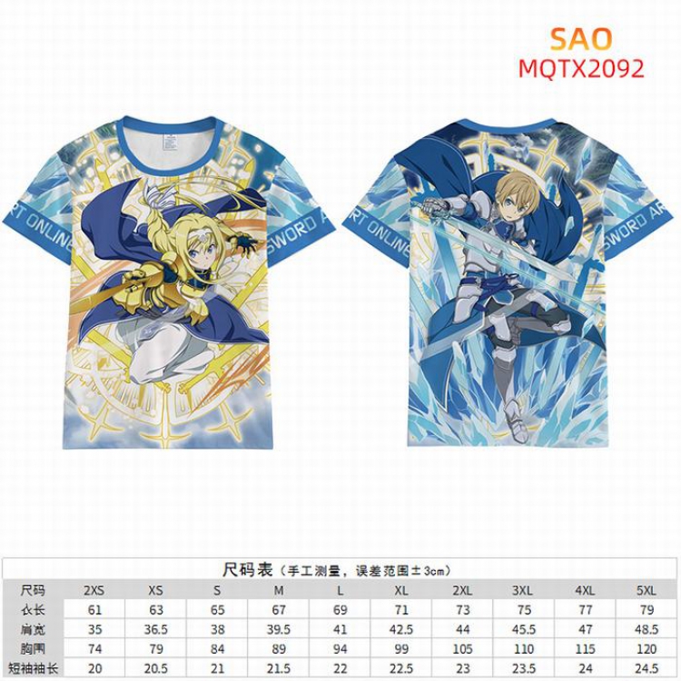 Sword Art Online Full color short sleeve t-shirt 10 sizes from 2XS to 5XL MQTX-2092