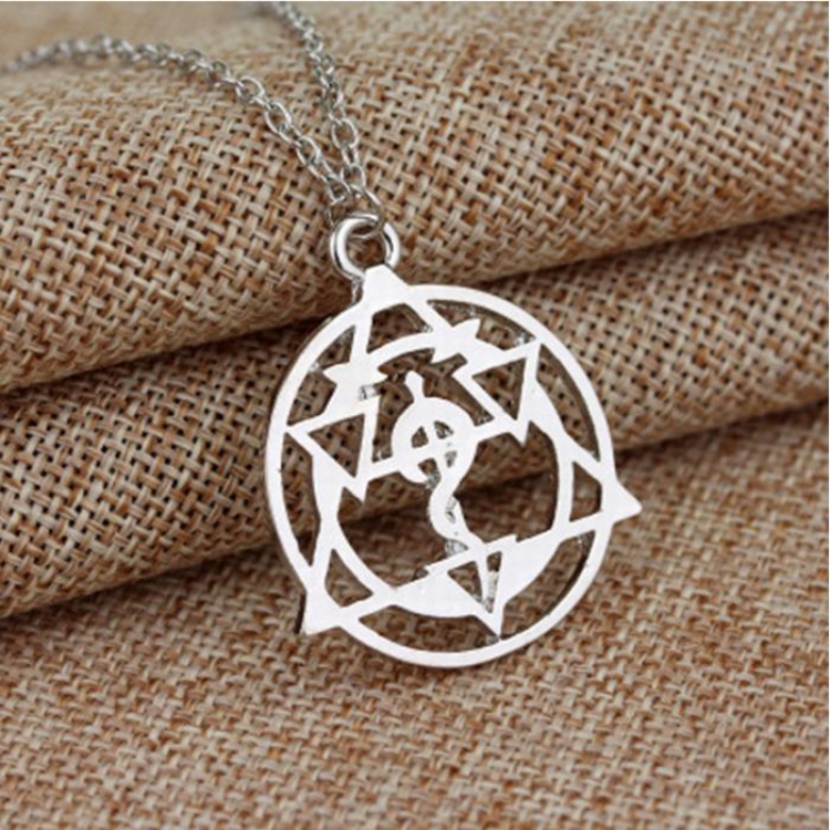 Fullmetal Alchemist Edward Silver Bagged Al Snake Pendant Pendant Necklace 3.3X3.8CM 11G price for 5 pcs