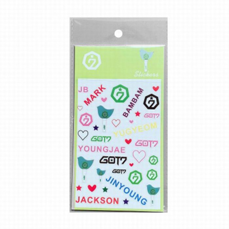GOT7 Transparent stickers diary stickers 10.5X19CM 6.5G price for 20 pcs