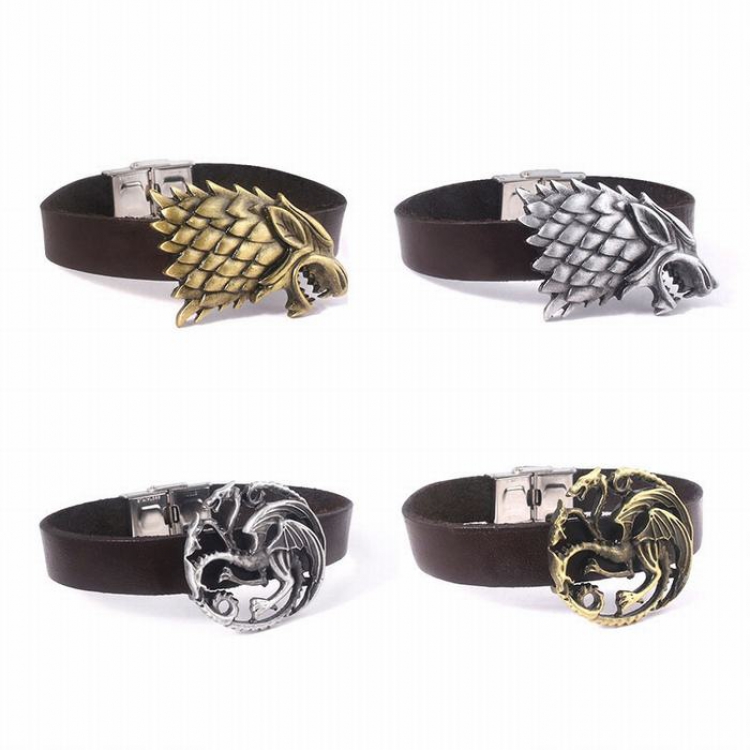 Game Of Thrones Leather bracelet Silver and gold price for 2 pcs