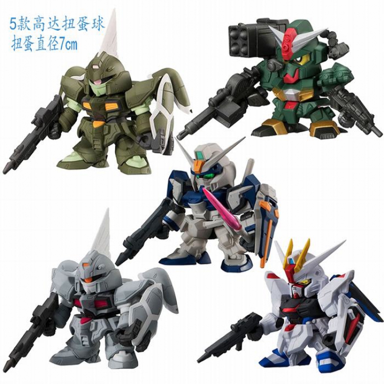 Gundam Gashapon a set of five Bagged Figure Decoration Model 7CM