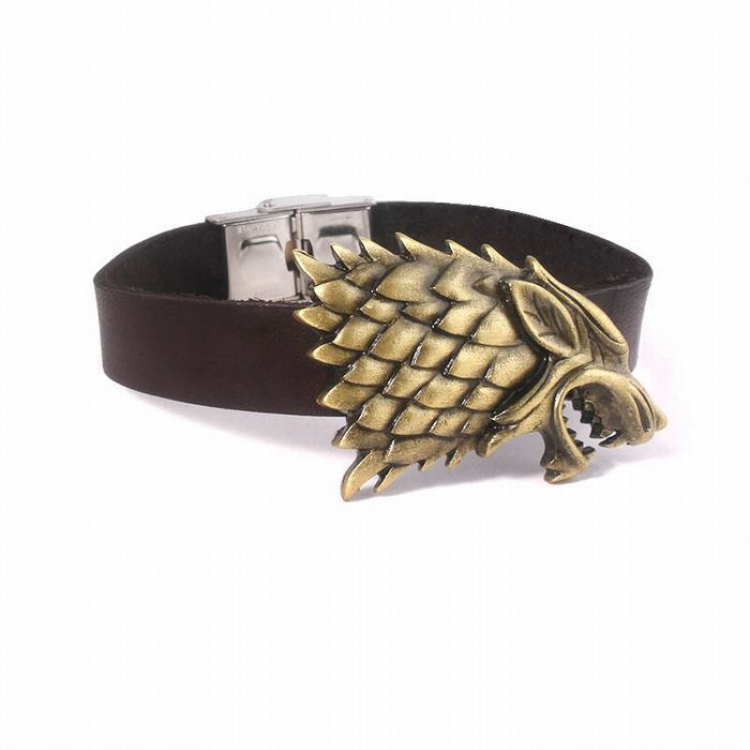 Game of Thrones A Song of Ice and Fire Faucet gold Leather bracelet price for 5 pcs