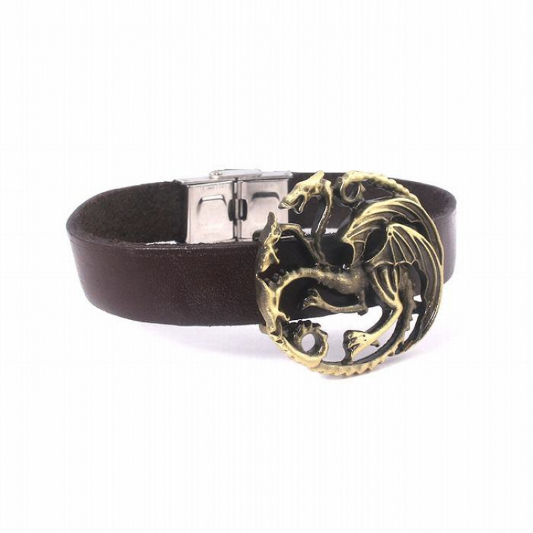 Game of Thrones  A Song of Ice and Fire Wolf head gold Leather bracelet price for 5 pcs