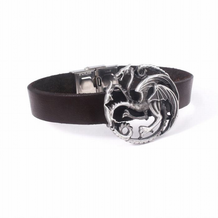 Game of Thrones  A Song of Ice and Fire Wolf head silver Leather bracelet price for 5 pcs