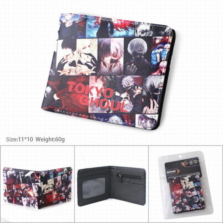 Tokyo Ghoul Full color matte blister card packaging two fold silkscreen wallet