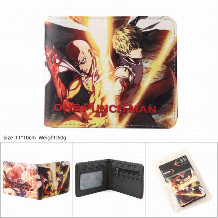 One Punch Man PU Twill two-fold short wallet 11X10CM