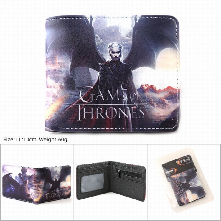 Game Of Thrones PU Twill two-fold short wallet 11X10CM
