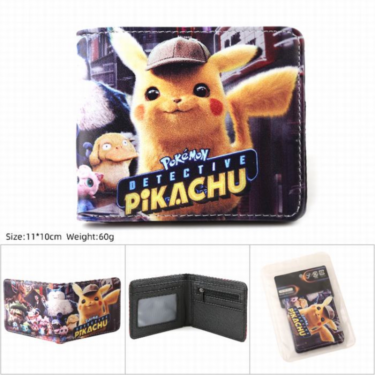 Pokemon pikachu PU Twill two-fold short wallet 11X10CM