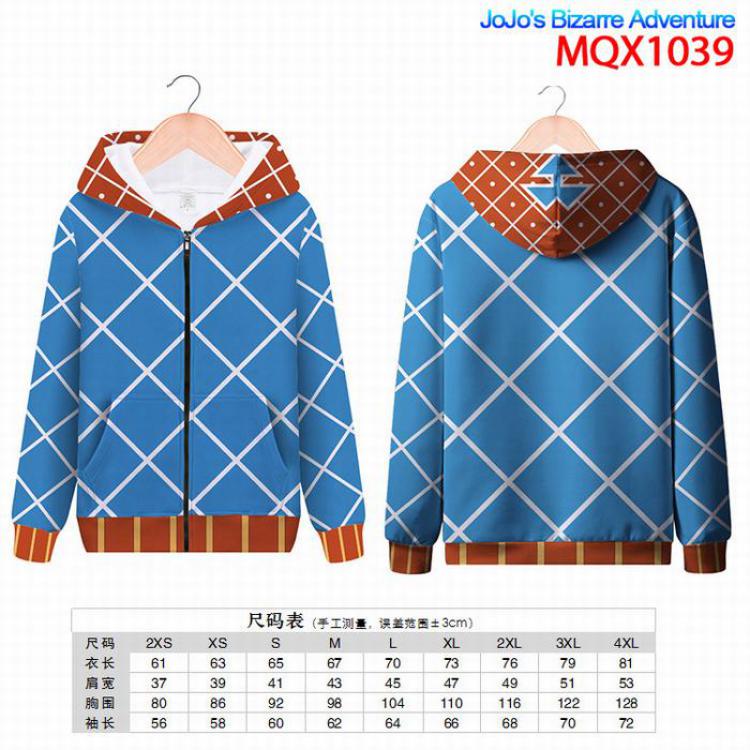JoJos Bizarre Adventure Full color zipper hooded Patch pocket Coat Hoodie 9 sizes from XXS to 4XL MQX1039