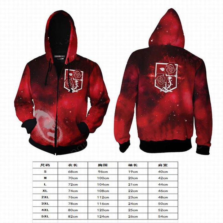 Attack on Titan  red Series new Hoodie zipper sweater coat S M L XL XXL 3XL 4XL 5XL price for 2 pcs preorder 3 days