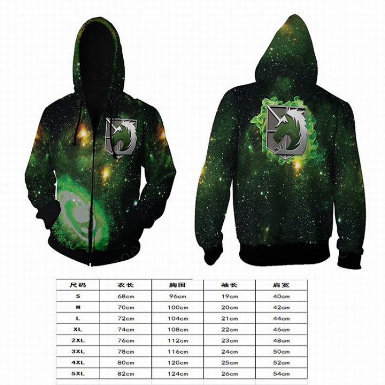 Attack on Titan green Series new Hoodie zipper sweater coat S M L XL XXL 3XL 4XL 5XL price for 2 pcs preorder 3 days