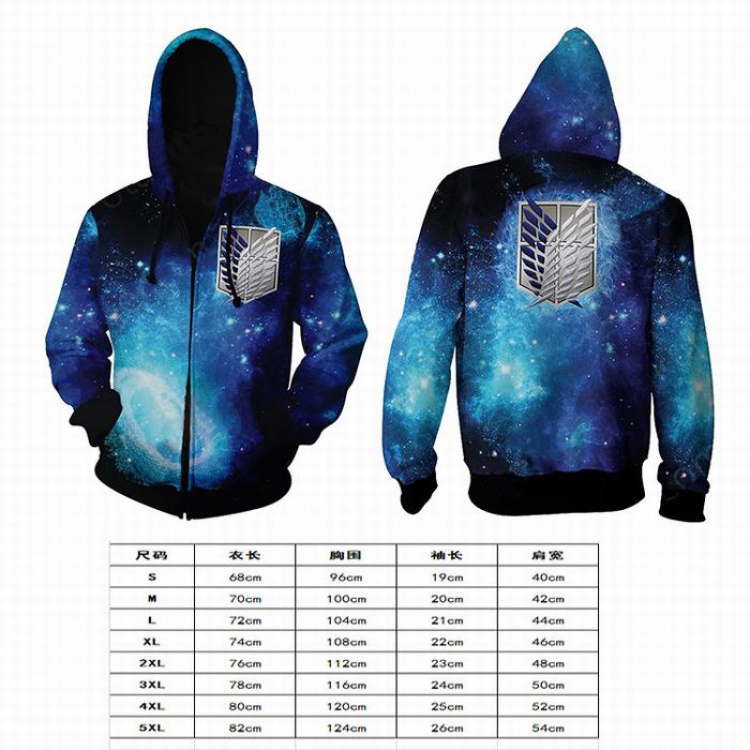 Attack on Titan  blue Series new Hoodie zipper sweater coat S M L XL XXL 3XL 4XL 5XL price for 2 pcs preorder 3 days
