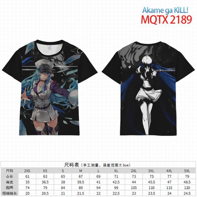 Akame ga KILL Full color short sleeve t-shirt 10 sizes from 2XS to 5XL MQTX-2189