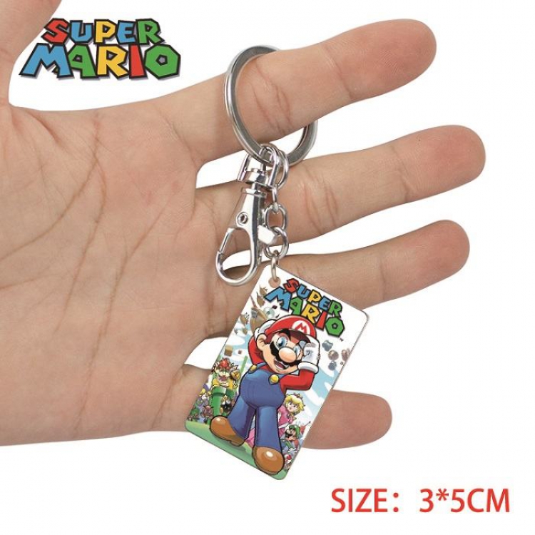 Super Mario- 12 Anime Acrylic Color Map Keychain Pendant