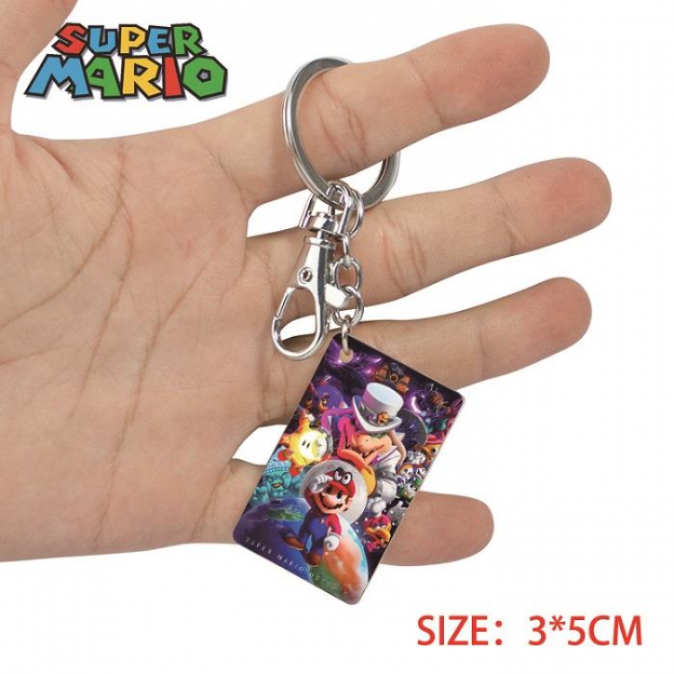 Super Mario- 11 Anime Acrylic Color Map Keychain Pendant