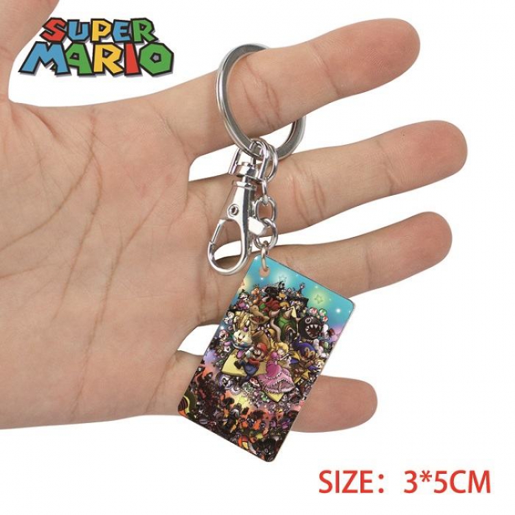 Super Mario- 1 Anime Acrylic Color Map Keychain Pendant