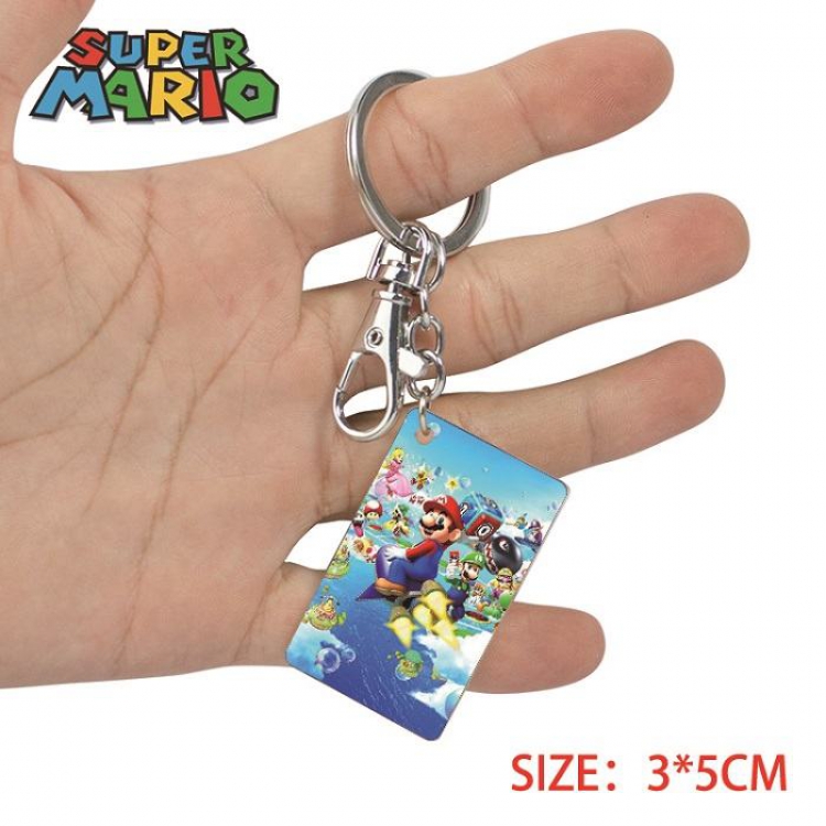 Super Mario- 17 Anime Acrylic Color Map Keychain Pendant